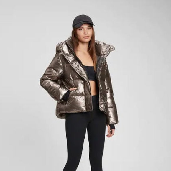 Gap NWT Gunmetal Puffer Jacket - Picture 1 of 17